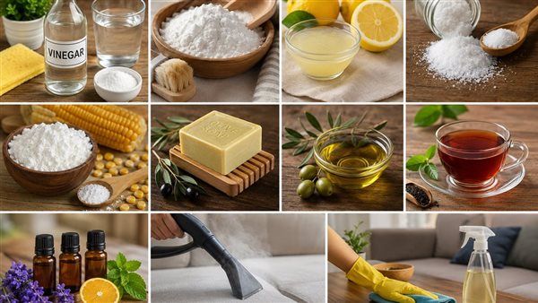 مواد من الطبيعة لتنظيف الأثاث والمفروشات بدلًا من المنظفات الجاهزة