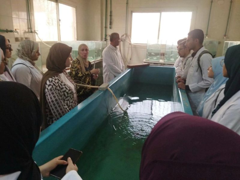 أحدث تقنيات تشخيص أمراض الأسماك أمام طلاب امتياز بيطري بنها في جولة بالمعمل المركزي
