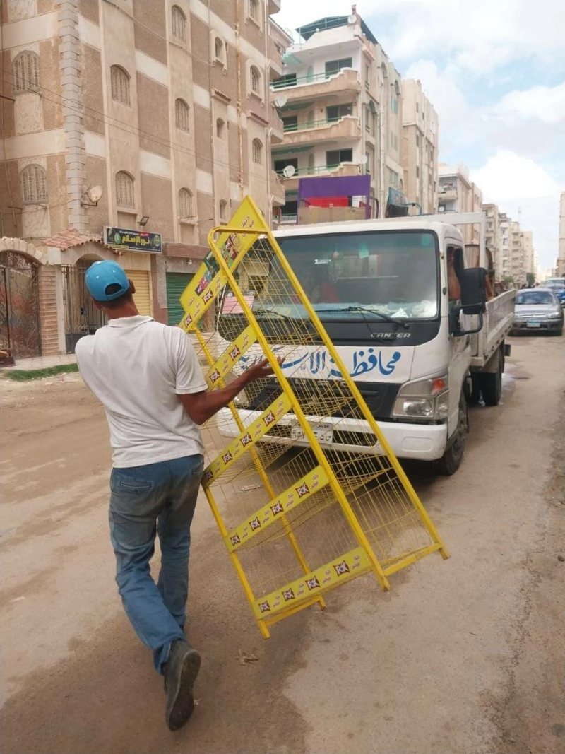 حملات مكثفة بأحياء الإسكندرية لضبط ورفع 778 حالة إشغال وإزالة 30 تندة مخالفة