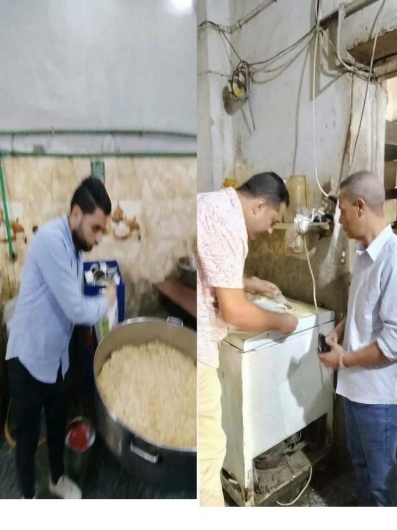ضبط 75 كيلو مصنعات حواوشي مجهولة المصدر داخل محل كشري ببني سويف