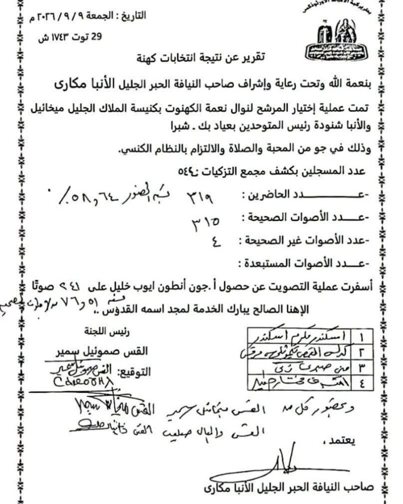 سابقة انتخابية بكنيسة أرثوذكسية.. التصويت لاختيار مرشح للكهنوت يحصد 241 صوتًا