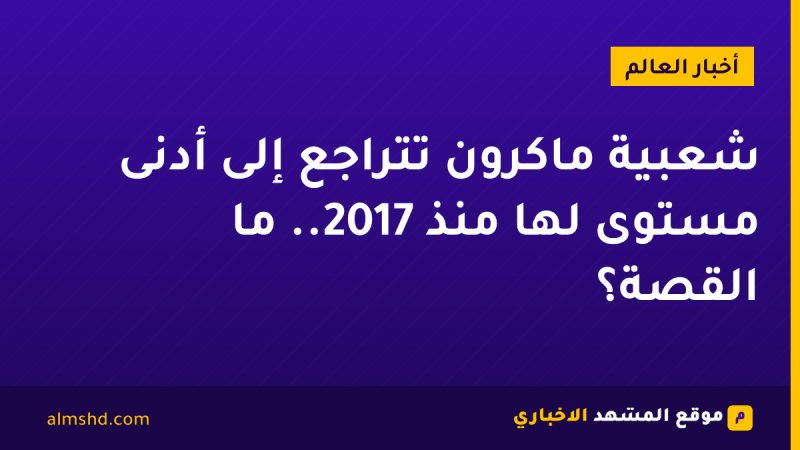 شعبية ماكرون تتراجع إلى أدنى مستوى لها منذ 2017.. ما القصة؟