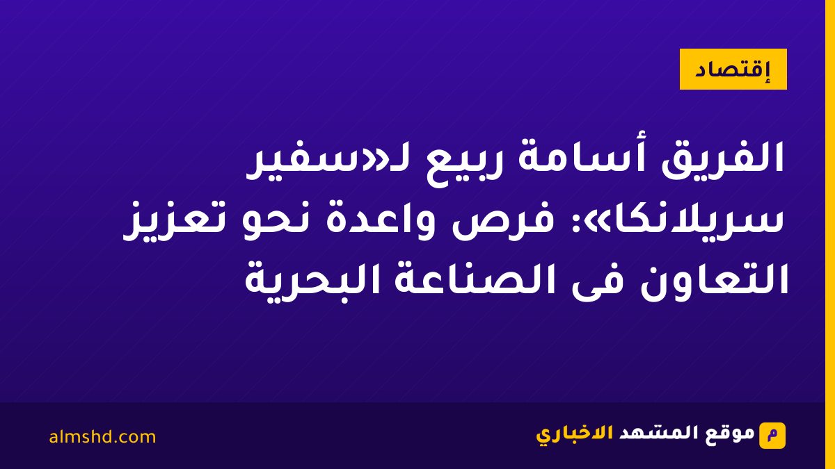 الفريق أسامة ربيع لـ«سفير سريلانكا»: فرص واعدة نحو تعزيز التعاون فى الصناعة البحرية